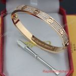Copy Cartier Love Bracelet Rose Gold Diamond with Screwdriver